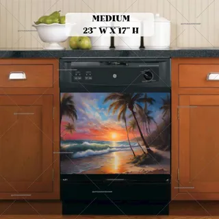 Preview of Tropical Sunset Beach magnet in Medium size.