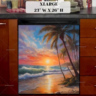 Preview of Tropical Sunset Beach magnet in Extra Large size.