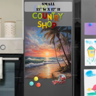 Preview of Tropical Sunset Beach magnet in Small size.