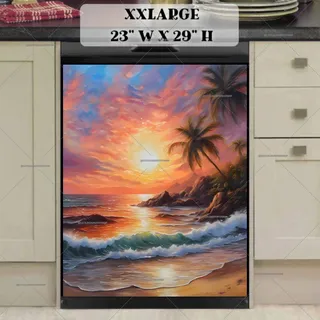 Preview of Beautiful Sunset and Palm Trees magnet in XX Large size.