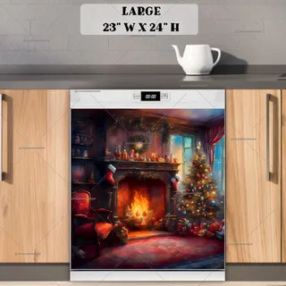 Preview of Christmas Room with Fireplace magnet in Large size.