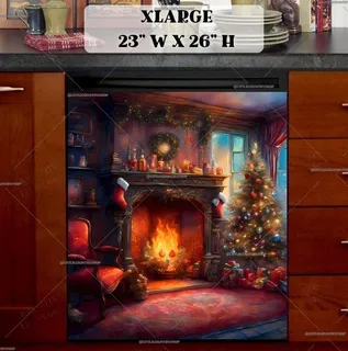 Preview of Christmas Room with Fireplace magnet in Extra Large size.