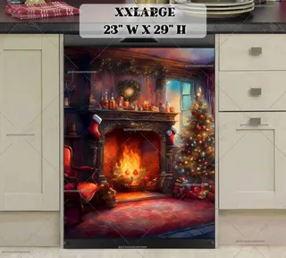 Preview of Christmas Room with Fireplace magnet in XX Large size.