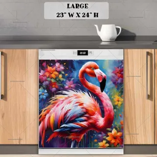 Preview of Colorful Flamingo magnet in Large size.