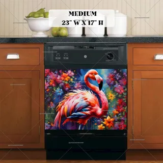 Preview of Colorful Flamingo magnet in Medium size.