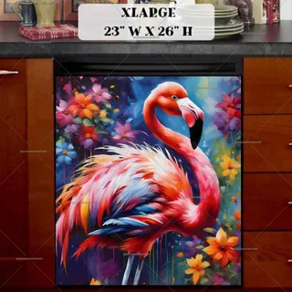 Preview of Colorful Flamingo magnet in Extra Large size.