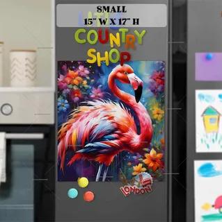 Preview of Colorful Flamingo magnet in Small size.