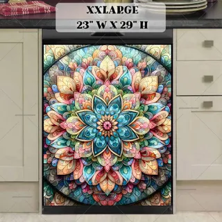 Preview of Stained Glass Pastel  Mandala magnet in XX Large size.