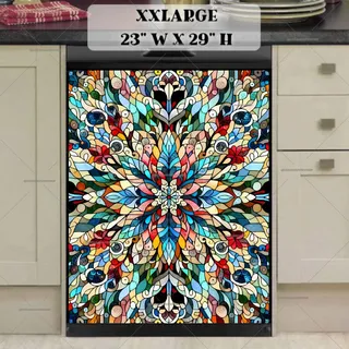 Preview of Stained Glass Floral Folklore magnet in XX Large size.