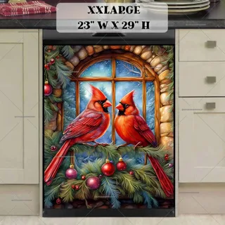 Preview of Red Christmas Cardinals magnet in XX Large size.