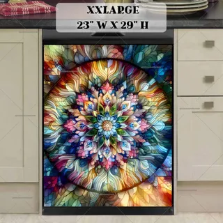 Preview of Stained Glass Abstract  Mandala magnet in XX Large size.