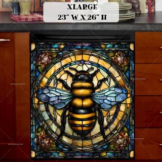 Preview of Stained Glass Honeybee magnet in Extra Large size.