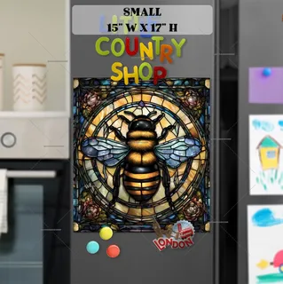 Preview of Stained Glass Honeybee magnet in Small size.