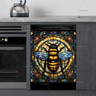 Preview of Stained Glass Honeybee magnet.