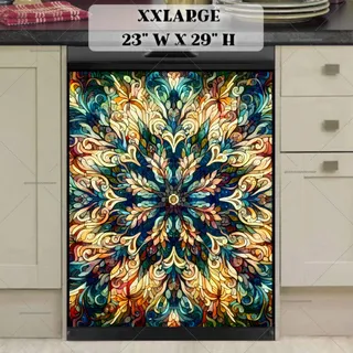 Preview of Stained Glass Abstract  Folk Pattern magnet in XX Large size.