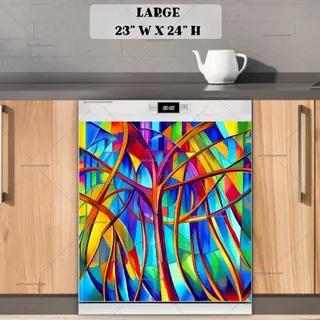 Preview of Stained Glass Abstract Pattern magnet in Large size.