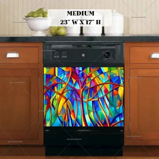 Preview of Stained Glass Abstract Pattern magnet in Medium size.