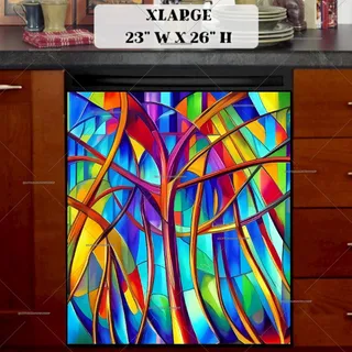 Preview of Stained Glass Abstract Pattern magnet in Extra Large size.