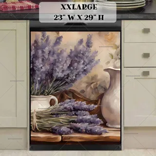 Preview of Farmhouse Table with Lavenders magnet in XX Large size.