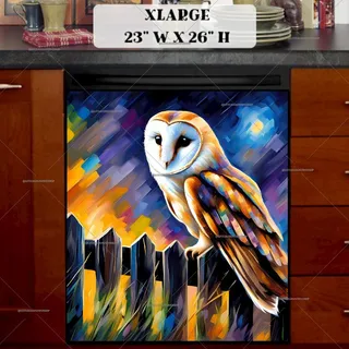 Preview of Beautiful Barn Owl at Night magnet in Extra Large size.