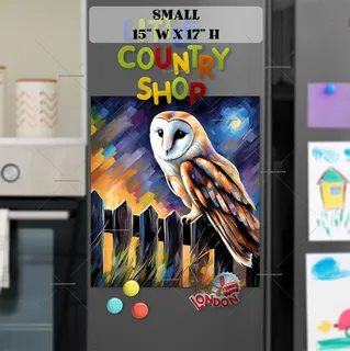 Preview of Beautiful Barn Owl at Night magnet in Small size.