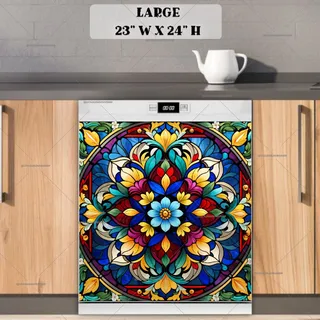 Preview of Bohemian Colorful  Mandala magnet in Large size.