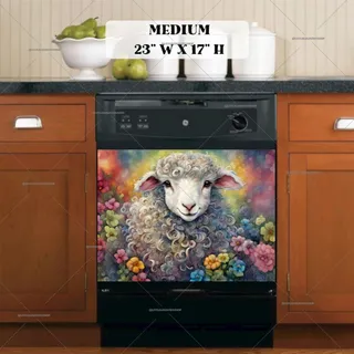 Preview of Whimsical Farmhouse Lamb magnet in Medium size.