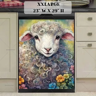 Preview of Whimsical Farmhouse Lamb magnet in XX Large size.