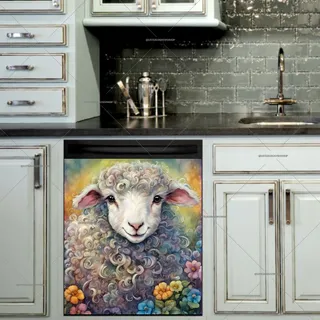 Preview of Whimsical Farmhouse Lamb magnet.