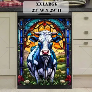 Preview of Stained Glass Pretty Cow magnet in XX Large size.