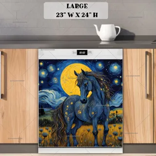 Preview of Starry Night Stallion magnet in Large size.