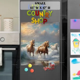 Preview of Horses Running through the Waves magnet in Small size.