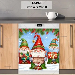 Preview of Cute Christmas Gnomes magnet in Large size.