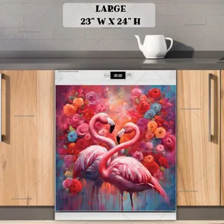 Preview of Flamingos in Love magnet in Large size.