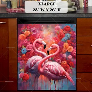 Preview of Flamingos in Love magnet in Extra Large size.