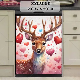 Preview of Valentine’s Day Deer with Hearts magnet in XX Large size.