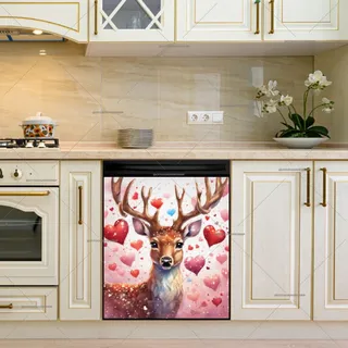 Preview of Valentine’s Day Deer with Hearts magnet.