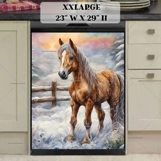 Preview of Beautiful Winter Baby Horse magnet in XX Large size.