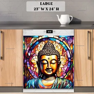 Preview of Stained Glass Buddha magnet in Large size.