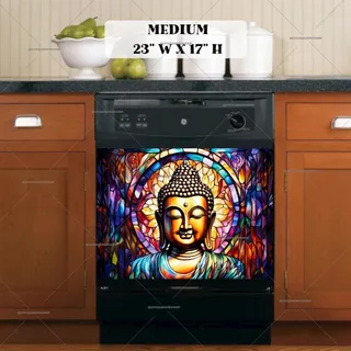 Preview of Stained Glass Buddha magnet in Medium size.