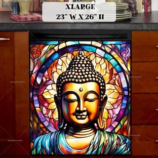 Preview of Stained Glass Buddha magnet in Extra Large size.