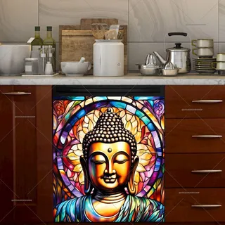 Preview of Stained Glass Buddha magnet.