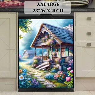 Preview of Cute Springtime Cottages magnet in XX Large size.