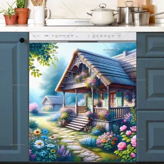 Preview of Cute Springtime Cottages magnet.