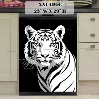 Preview of Black and White Tiger Portrait magnet in XX Large size.