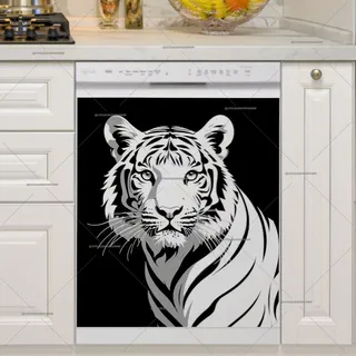 Preview of Black and White Tiger Portrait magnet.