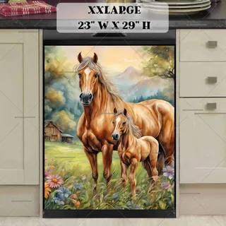 Preview of Mom and Baby Horse at the Farmhouse magnet in XX Large size.