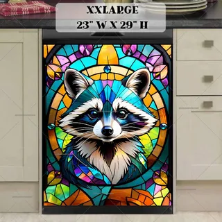 Preview of Stained Glass Raccoon magnet in XX Large size.