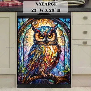 Preview of Stained Glass Colorful Owl magnet in XX Large size.