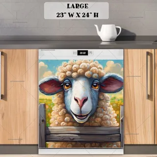 Preview of Adorable Smiling Sheep magnet in Large size.